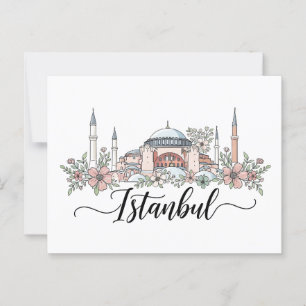 Carte Postale Turquie Istanbul Hagia Sophia Floral