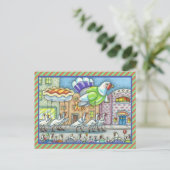 CARTE POSTALE TURQUIE MERCI JOUR PARADE, HÉLIUM BALLONS (Debout devant)