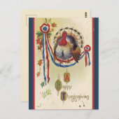 Carte Postale Turquie patriotique vintage Thanksgiving (Devant / Derrière)