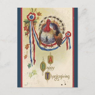 Carte Postale Turquie patriotique vintage Thanksgiving