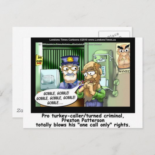 Carte Postale Turquie Prison Appelez Uniquement Drôle Tee - shir (Devant / Derrière)