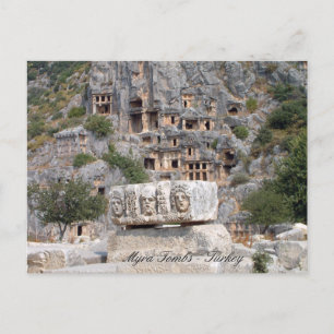 Carte Postale Turquie, Tombes Rocheuses Myra, Ruines Anciennes