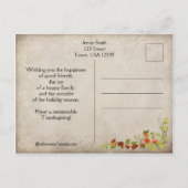 Carte Postale Turquie vintage et Thanksgiving Citrouille (Dos)