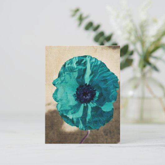 Carte postale turquoise (Debout devant)