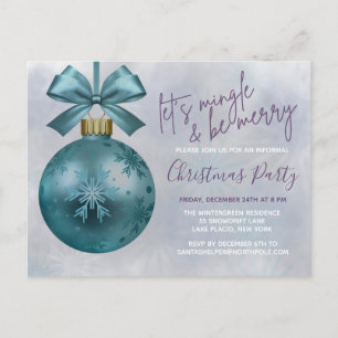 Carte Postale Turquoise Bauble Purple Parties scintillant Script