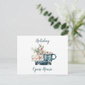 Carte Postale Turquoise Blue Christmas Holiday Open House (Debout devant)