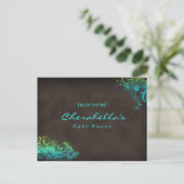 Carte postale Turquoise Blue Green Floral Invitati (Debout devant)