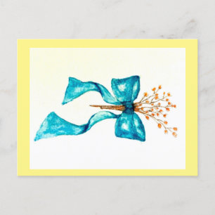 Carte postale turquoise Bow