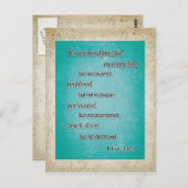 Carte Postale Turquoise Brown Bible chrétienne Verse II Cor 4:8- (Devant / Derrière)