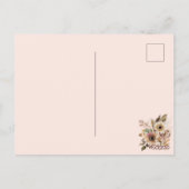 Carte Postale Turquoise Brown Vachette dorée Cerf Antlers Floral (Dos)