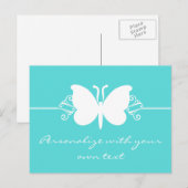 Carte postale Turquoise Butterfly Spirls (Devant / Derrière)