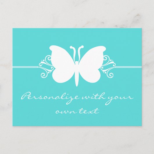 Carte postale Turquoise Butterfly Spirls (Devant)