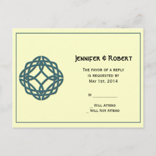 Carte postale turquoise Celtic Eternity Knot RSVP