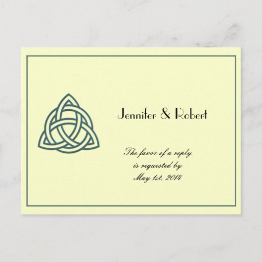 Carte postale turquoise Celtic Knot RSVP (Devant)