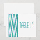 Carte postale turquoise Chevron Border Table Numér (Devant / Derrière)