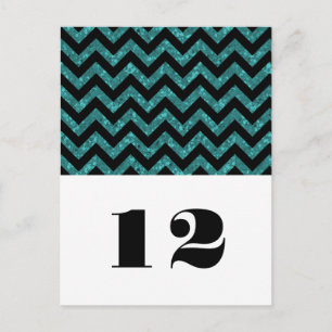 Carte postale turquoise Chevron Parties scintillan