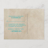 Carte postale turquoise Chic Chevron RSVP (Dos)