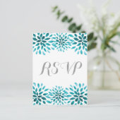 Carte postale turquoise Chrysanthemum RSVP (Debout devant)