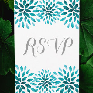 Carte postale turquoise Chrysanthemum RSVP