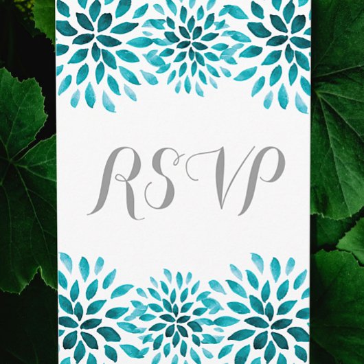 Carte postale turquoise Chrysanthemum RSVP