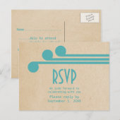 Carte postale turquoise Déco Chic RSVP (Devant / Derrière)