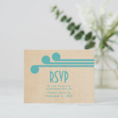 Carte postale turquoise Déco Chic RSVP (Debout devant)