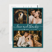 Carte postale turquoise du Mariage de Collage de p (Devant / Derrière)