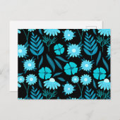 Carte Postale Turquoise en fleurs (Devant / Derrière)