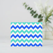 Carte Postale Turquoise et bleu en zigzag (Debout devant)