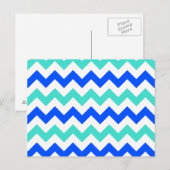 Carte Postale Turquoise et bleu en zigzag (Devant / Derrière)