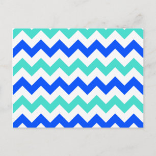 Carte Postale Turquoise et bleu en zigzag