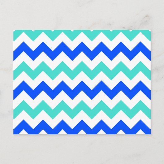 Carte Postale Turquoise et bleu en zigzag (Devant)