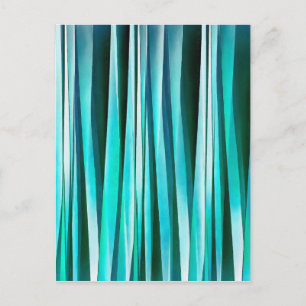 Carte Postale Turquoise et Cyan Ocean Stripy Lines Motif