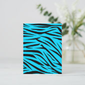 Carte Postale Turquoise et noir Zebra Stripes (Debout devant)