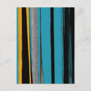 Carte Postale Turquoise Et Noire - Bandes D'Art Abstraites