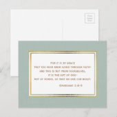 Carte postale turquoise Gold White Christian Bible (Devant / Derrière)