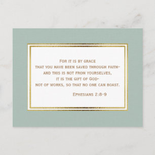 Carte postale turquoise Gold White Christian Bible