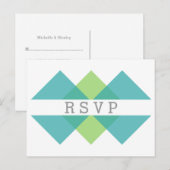 Carte postale turquoise Green Geometry Trier RSVP (Devant / Derrière)