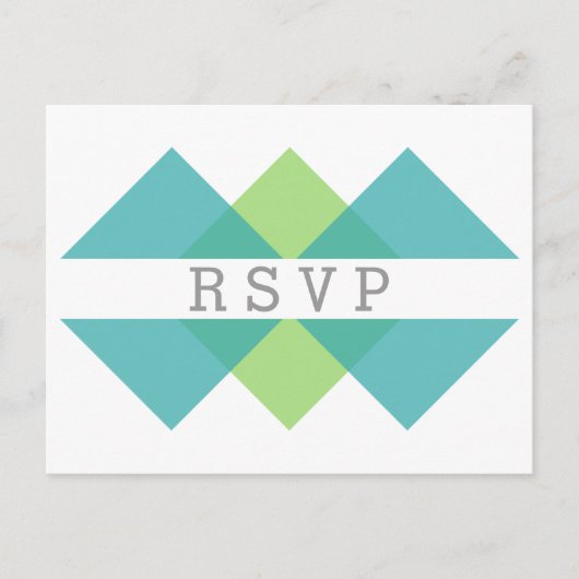 Carte postale turquoise Green Geometry Trier RSVP (Devant)