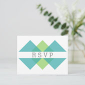 Carte postale turquoise Green Geometry Trier RSVP (Debout devant)