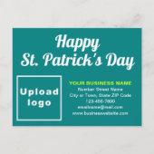 Carte postale turquoise Green St Patrick Business (Devant)