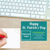 Carte postale turquoise Green St Patrick Business