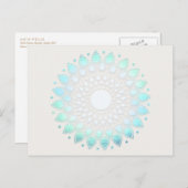 Carte postale Turquoise Lotus Floral Mandala (Devant / Derrière)