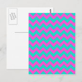 Carte Postale Turquoise Magenta Chevron (Devant / Derrière)