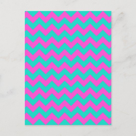 Carte Postale Turquoise Magenta Chevron (Devant)