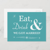 Carte Postale Turquoise Manger Boire Nous Nous Sommes Mariés Ret (Devant / Derrière)