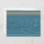 Carte postale turquoise Mint + Orange RSVP (Devant / Derrière)