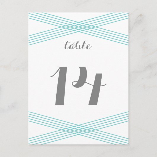 Carte postale Turquoise Modern Deco Table (Devant)