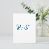 Carte Postale Turquoise monogram wedding couple name simple styl (Debout devant)