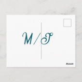 Carte Postale Turquoise monogram wedding couple name simple styl (Dos)